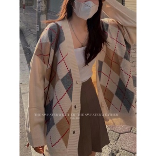 Áo khoác CARDIGAN KẺ TRÁM len dày oversize ( Ảnh thật )