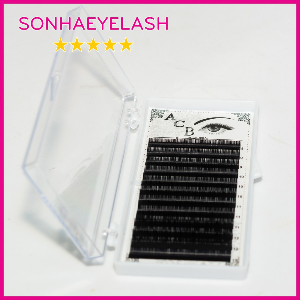 Mi khay mix độ cong C, D, CC 1 khay đủ size từ 8mm - 13mm, Sơn Hà eyelash chuyên sỉ lẻ dụng cụ mi