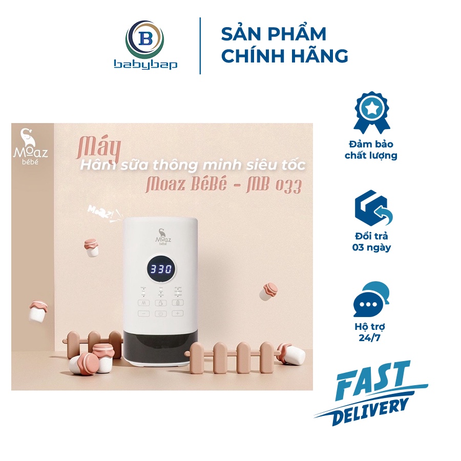 Máy Hâm Sữa Thông Minh Siêu Tốc Moaz Bebe MB-033 Nhỏ Gọn, Dễ Mang Theo