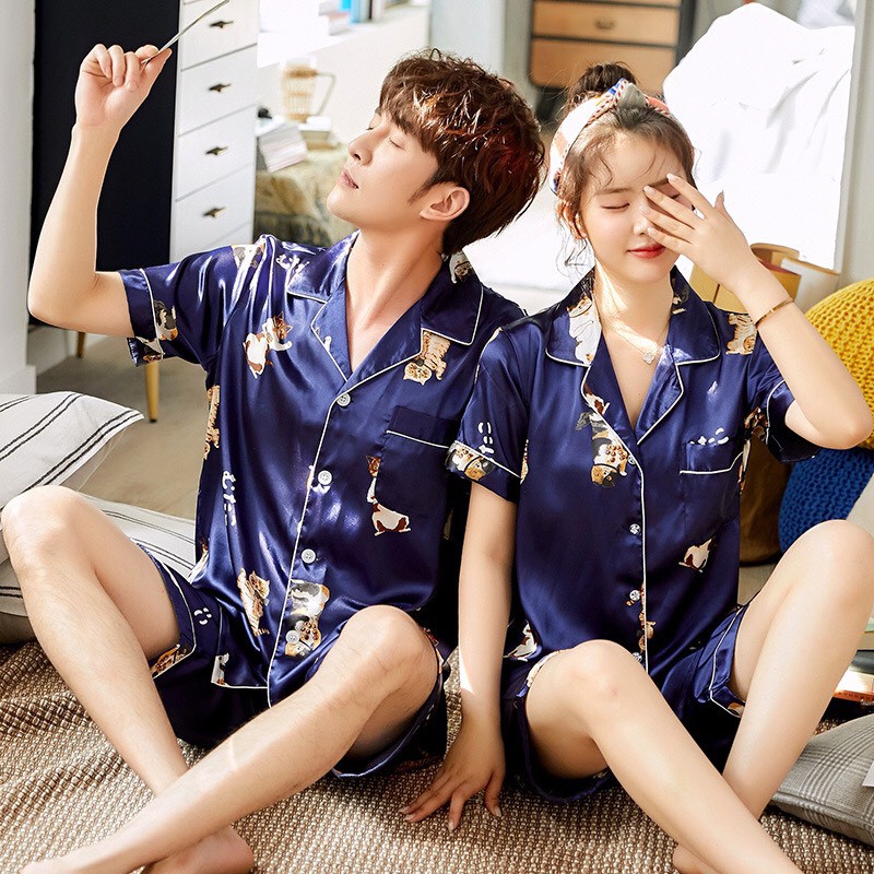 BỘ ĐỒ NGỦ PIJAMA NGẮN TAY, DÀNH CHO CẢ NAM VÀ NỮ, CHẤT VẢI THOÁNG MÁT (có sẵn+đủ size) | BigBuy360 - bigbuy360.vn