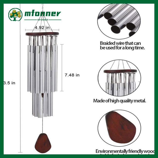 Chuông Gió 33 Inchs 27 Ống Kim Loại Trang Trí Nhà Cửa