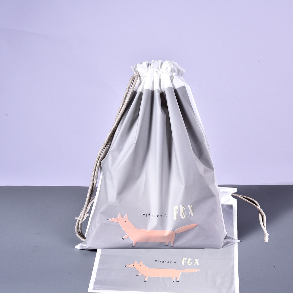 Túi Dây Rút PEVA Hai Lớp Chống Ẩm Chống Bụi Đựng Giày Dép Đi Du Lịch Họa Tiết Hoạt Hình Mới