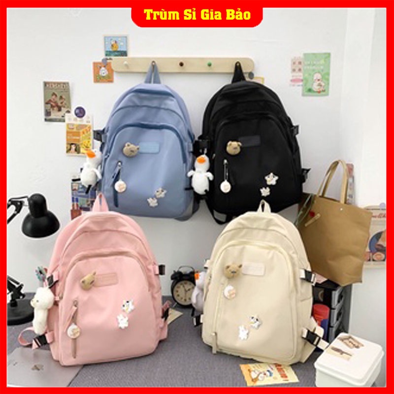 Cặp đi học nữ ulzzang chống nước basic , túi xách balo đựng laptop đẹp hàng cao cấp cho học sinh cấp 2 -3, sinh viên