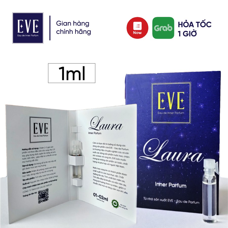 Nước Hoa Cô Bé LAURA 1ml - Nước Hoa Vùng Kín Nữ Chính Hãng Lưu Hương Thơm Lâu - EVE - Eau de Parfum