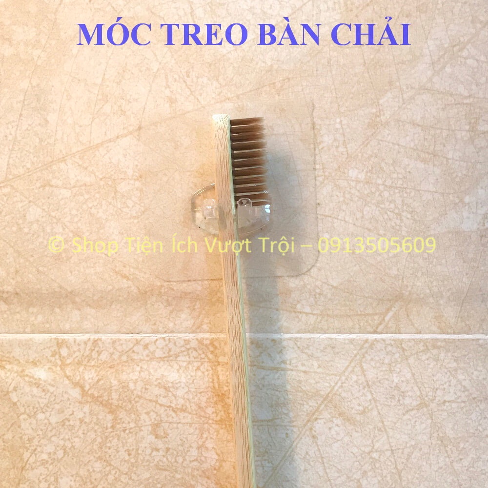 Móc dán treo bàn chải và nhiều vật dụng trong nhà tắm, nhà bếp, tiện lợi,chi phí thấp,không khoan đục-Tiện Ích Vượt Trội