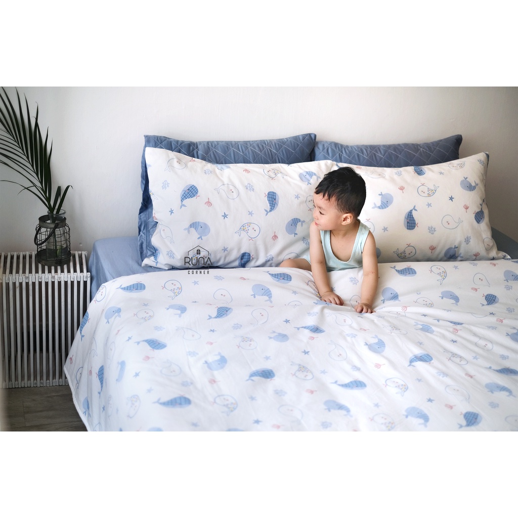 Vỏ gối cho bé chất liệu Cotton Hàn 100% cao cấp RUNA KIDS kích thước 35x50cm