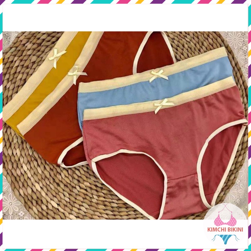 Quần lót nữ cotton nơ vải mềm ôm bụng nâng mông kháng khuẩn thấm hút tốt KIMCHIBIKINI QL182