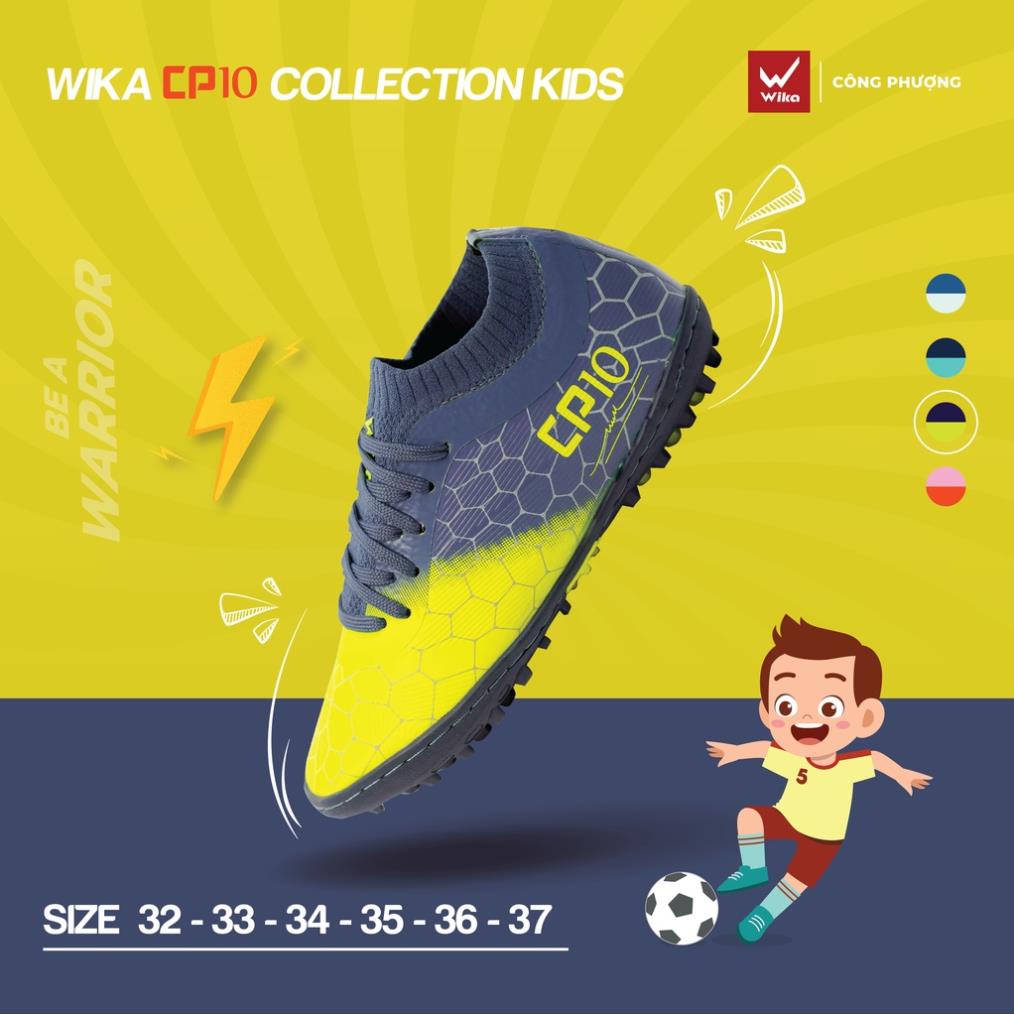 Giày Đá Bóng Wika CP10 Collection Kid Lót Giày EVA Êm Ái Bảo Vệ Chân, Đủ Size Dành Cho Bé 2021-2 KID