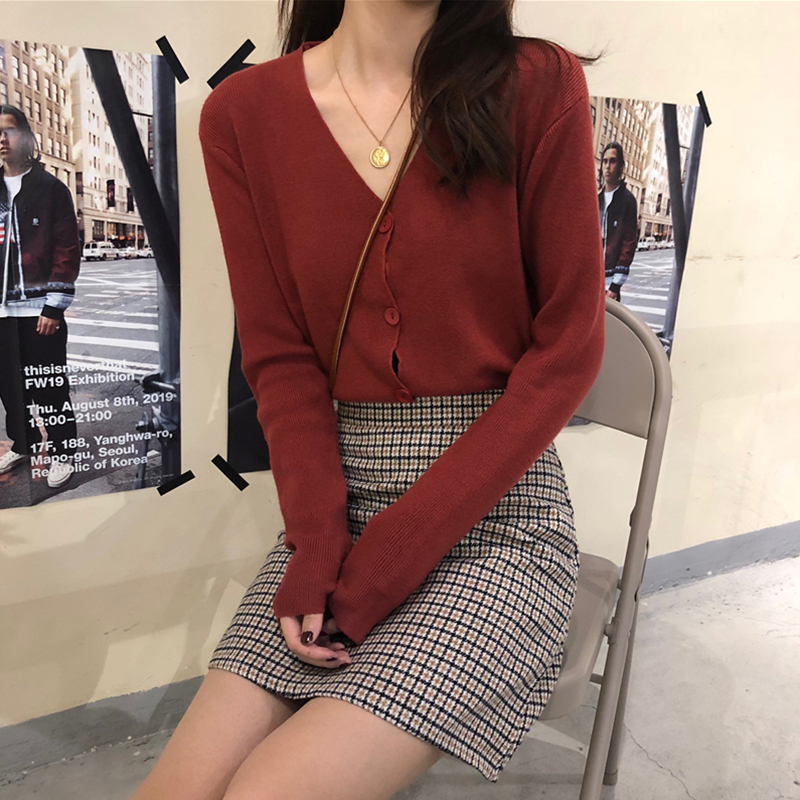Áo Cardigan Dệt Kim Tay Dài Phong Cách Hàn Quốc Cho Nữ