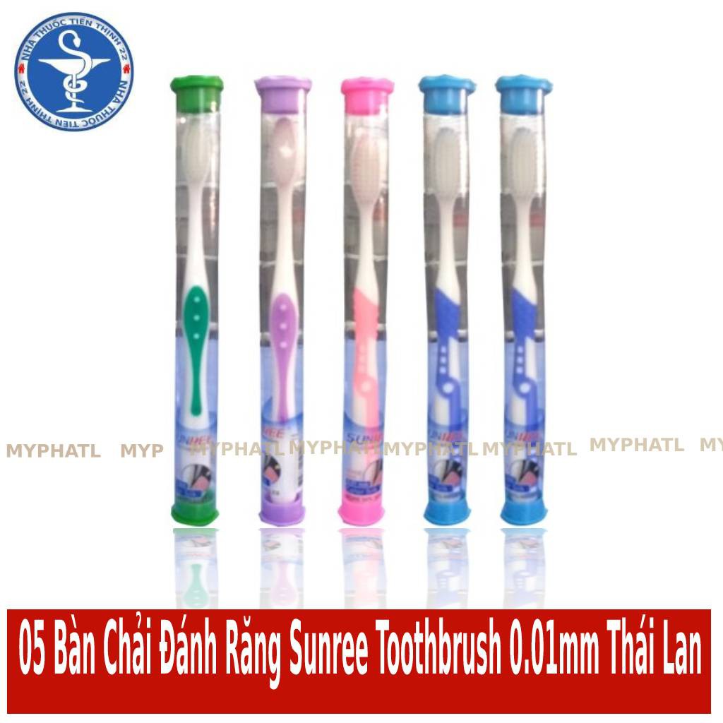 Bàn Chải Đánh Răng Sunree Toothbrush 0.01mm Thái Lan [05 cái Màu Ngẫu Nhiên]