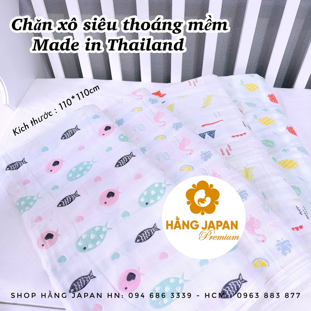 Chăn xô siêu thoáng mềm cho bé Made in Thailand (110*110cm) giao màu ngẫu nhiên