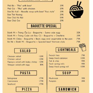 Menu, bảng dịch vụ gỗ