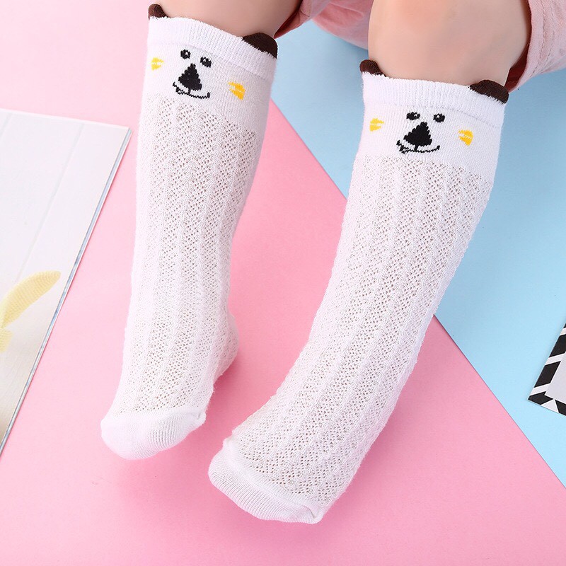 Tất lưới cổ dài chống trượt hè thu chất Cotton co giãn cho bé TTE05