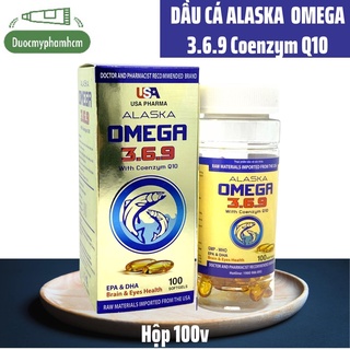 Dầu cá Alaska omega 369 Bạc Dùng cho người bị mắc bệnh tim mạch, cao huyết áp, xơ vữa động mạch 100 viên