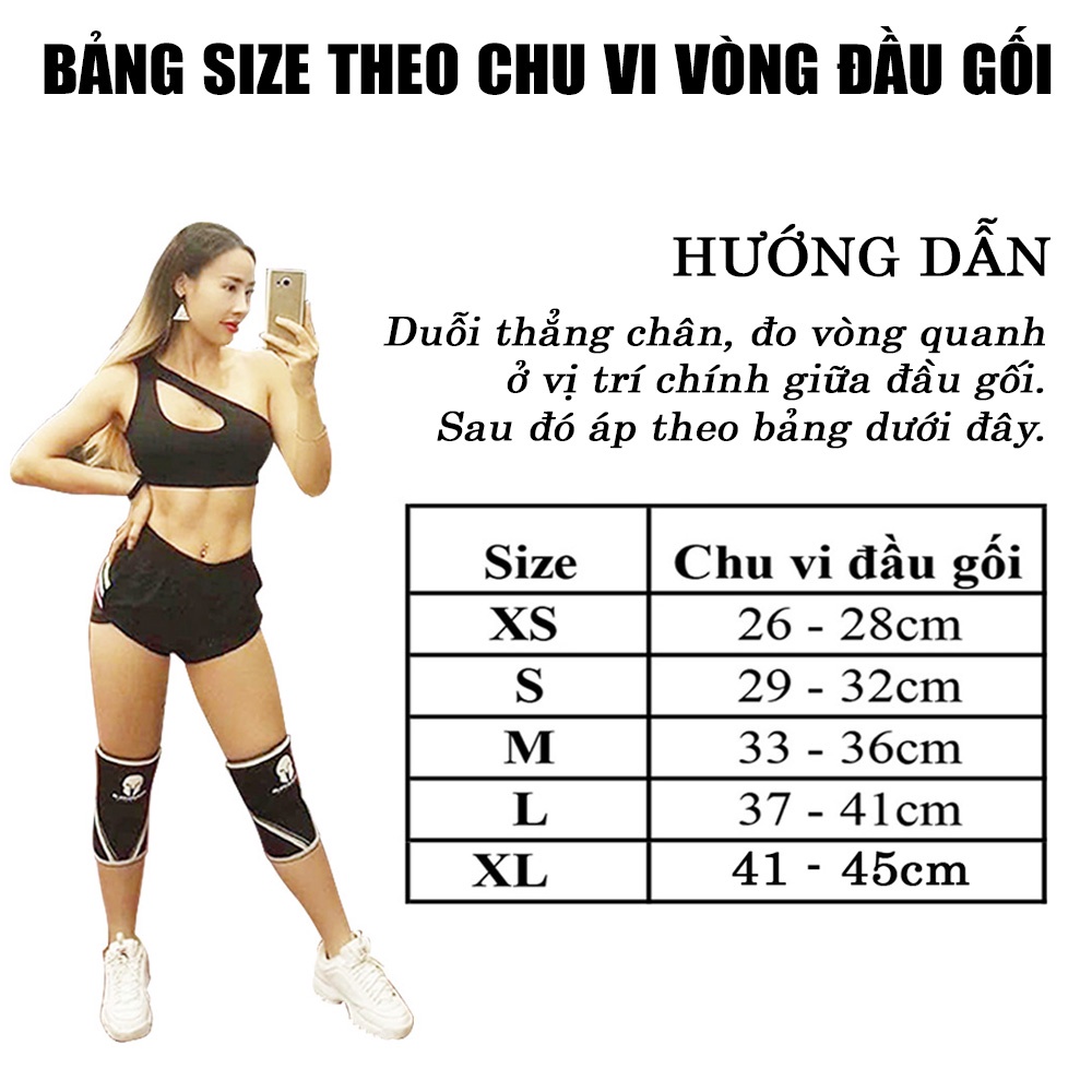 BÓ GỐI THỂ THAO TẬP GYM CAO CẤP hỗ trợ Squat, Deadlift - Xỏ gối Gladiator Fit dày 8mm đàn hồi cực tốt (1 Đôi)