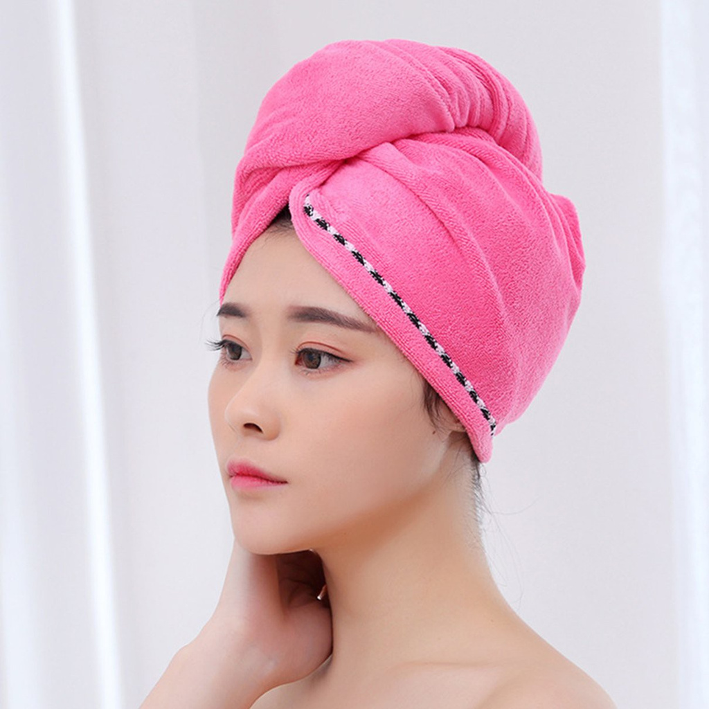 Hair Drying Cap Microfiber Quick-drying Water Absorbent Triangle Shower Cap Lace Long Hat Hair Drying Cap