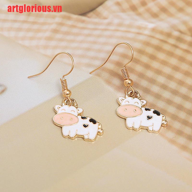 【artglorious】Fashion Cow Earrings Drop Dangle Jewelry Farm Animal Party Accesso