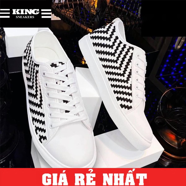 Giày sneaker nam màu trắng đế cao 3cm mã GLD12