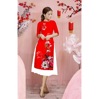 GIÁ XƯỞNG - Áo dài cách tân lụa in 3D ( áo kèm váy)