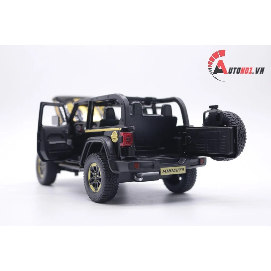 MÔ HÌNH XE JEEP RUBICON MUI TRẦN BLACK 1:20 7565