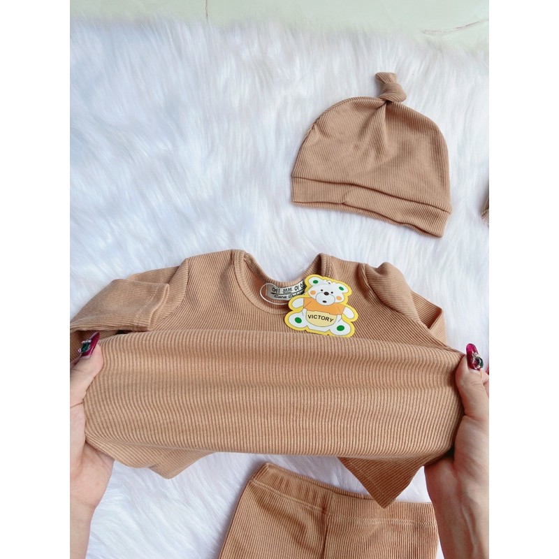 Bộ thu đông cho bé Sơ sinh Minky mom chất len tăm Đồ bộ Bé gái Bé trai_Bộ dài tay thu đông cho bé