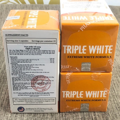 Hỗ trợ đẹp da, viên uống trắng da Triple White nhập khẩu chính hãng Mỹ - hộp 50 viên | Thế Giới Skin Care