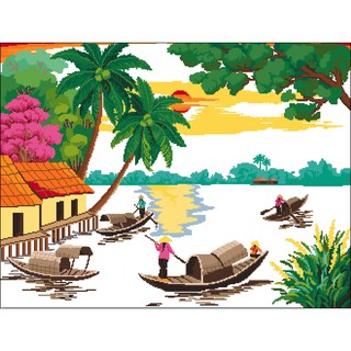 Tranh Thêu Chữ Thập Phong Cảnh Việt Nam 1
