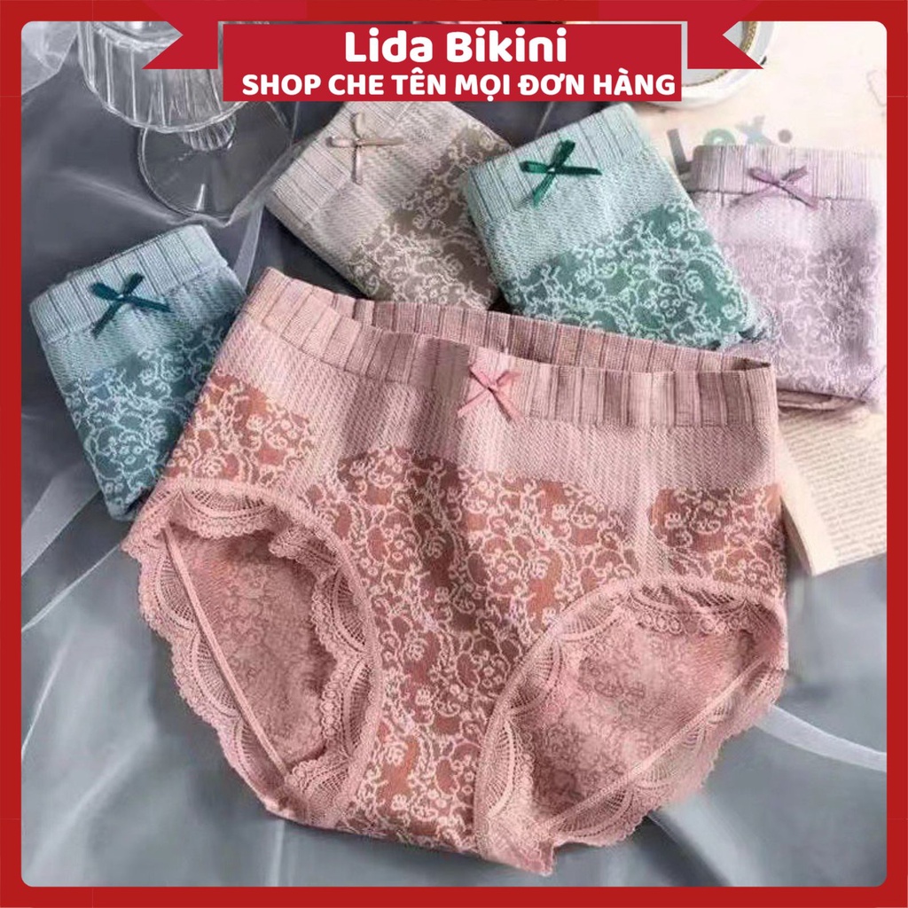 Quần Lót cotton cao cấp viền ren thiết kế đính nơ nhỏ MÃ QL04