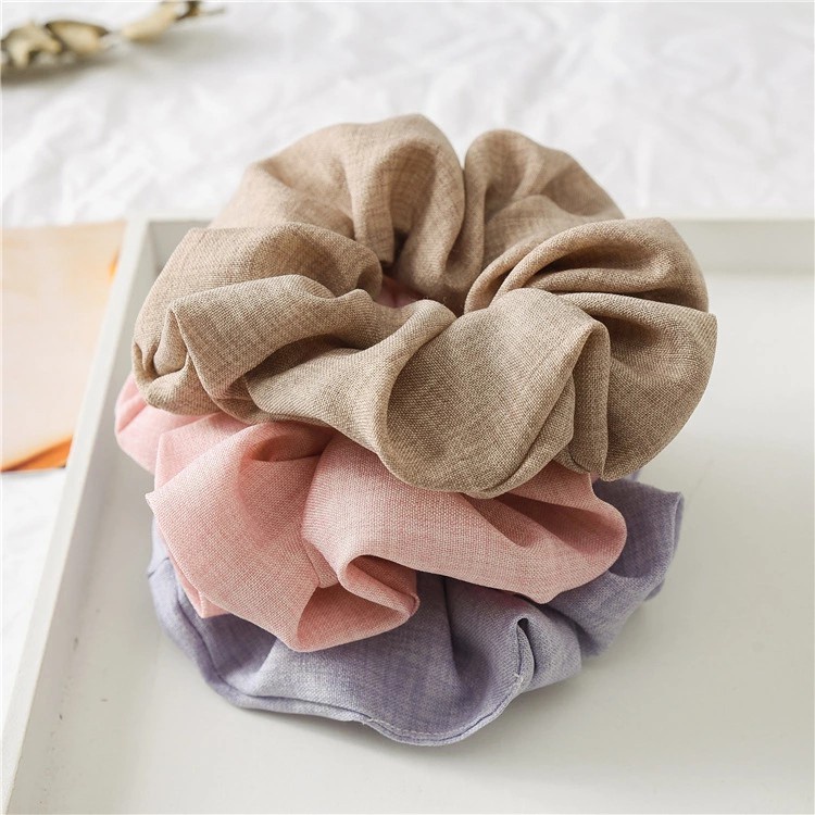 Dây buộc tóc vải Scrunchies trơn vải thô - Mã SC021