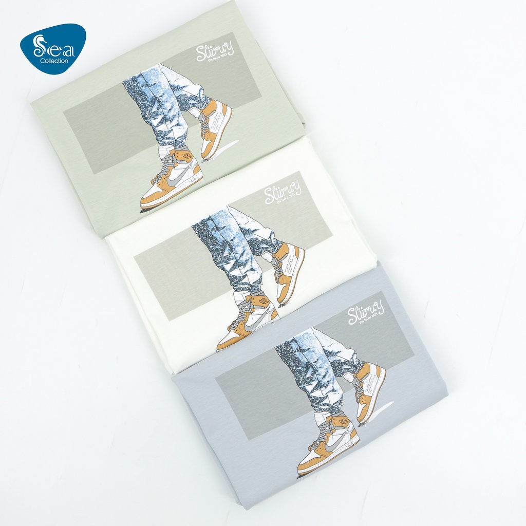 Áo Thun Nam cổ tròn tay ngắn Sea Collection in Đôi giày 7126