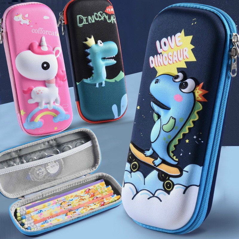 Hộp Đựng Bút Học Sinh 2 Ngăn Hoạt Hình 3D