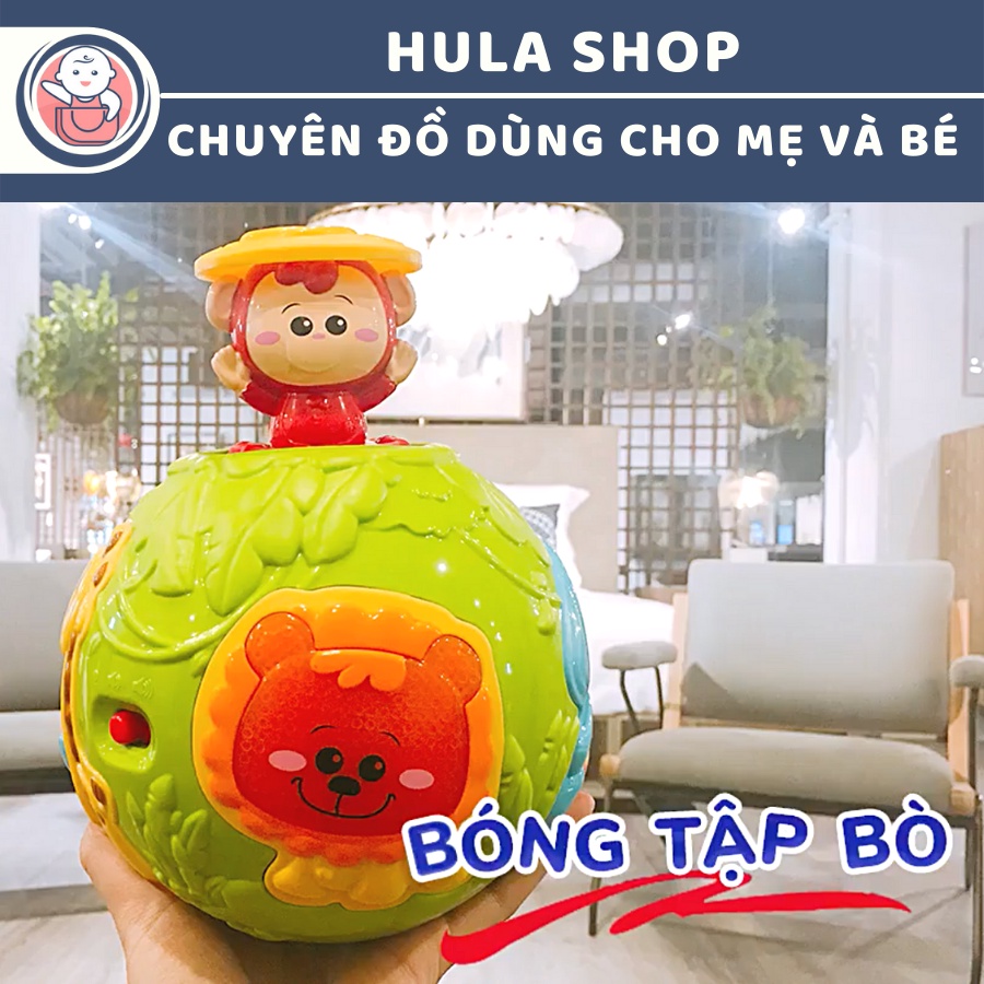 Đồ chơi phát triển vận động - Bóng lăn tập bò cho bé có nhạc kèm chú khỉ ú òa vui nhộn - Winfun 0778