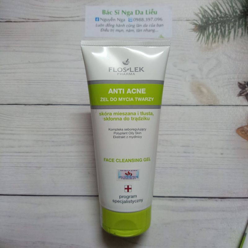 ✔️[CHÍNH HÃNG] Sữa rửa mặt cho da nhờn mụn Floslek Pharma Antibacterial Face Cleansing Gel (200ml) (Mẫu Mới) | BigBuy360 - bigbuy360.vn