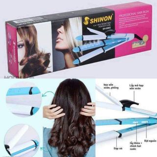 Máy làm tóc shinon 4 in 1 dập xù, xoăn lọn, uốn cụp phồng, duỗi thẳng