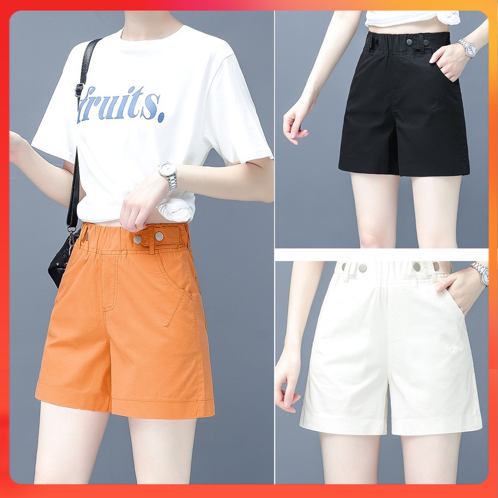 Quần short,quần  đùi nữ cạp cao chất kaki QS11