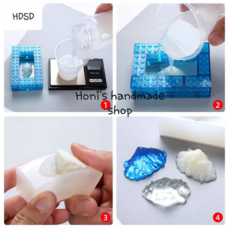 Set dung dịch làm phím, lấy dấu vân tay, khuôn thực phẩm silicone loại 1 250g