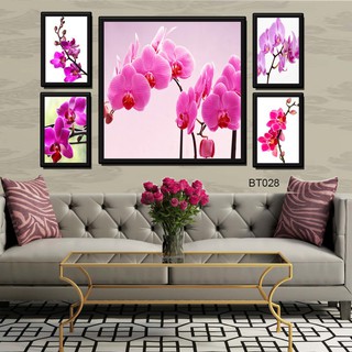 Tranh treo tường bộ hoa lan tim BT028