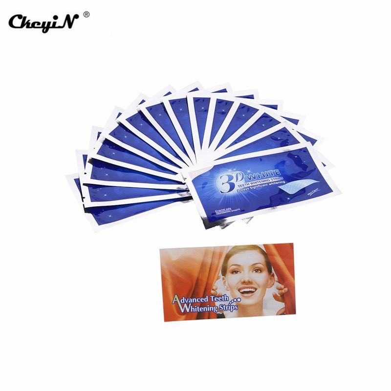 Miếng dán 3D white teeth whitening strips làm trắng răng an toàn và chất lượng