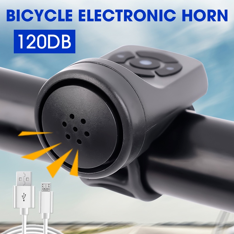 Chuông Điện 120dB Siêu Lớn An Toàn Kèm Sạc USB Cho Xe Đạp