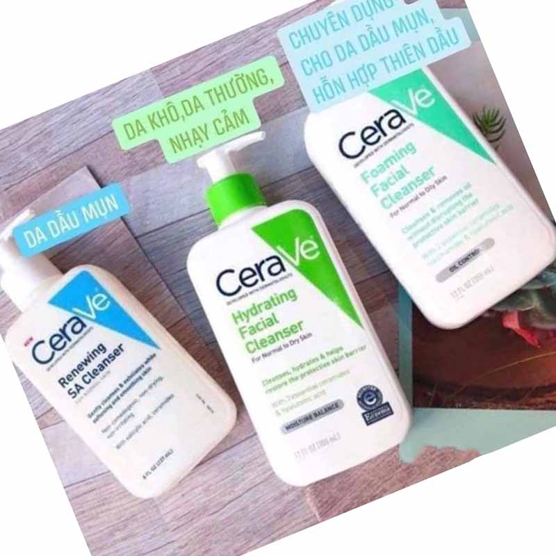 Sữa Rửa Mặt Dịu Nhẹ CERAVE Foaming Facial Cleanser - Cerave da dầu & Da Khô các size 237ml - 355ml - 473ml