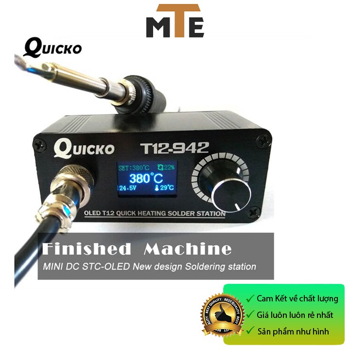 [Mã ICB0511 giảm 25% đơn 50K] Trạm hàn T12 Quicko T12-942 bản quốc tế hiển thị OLED 24V