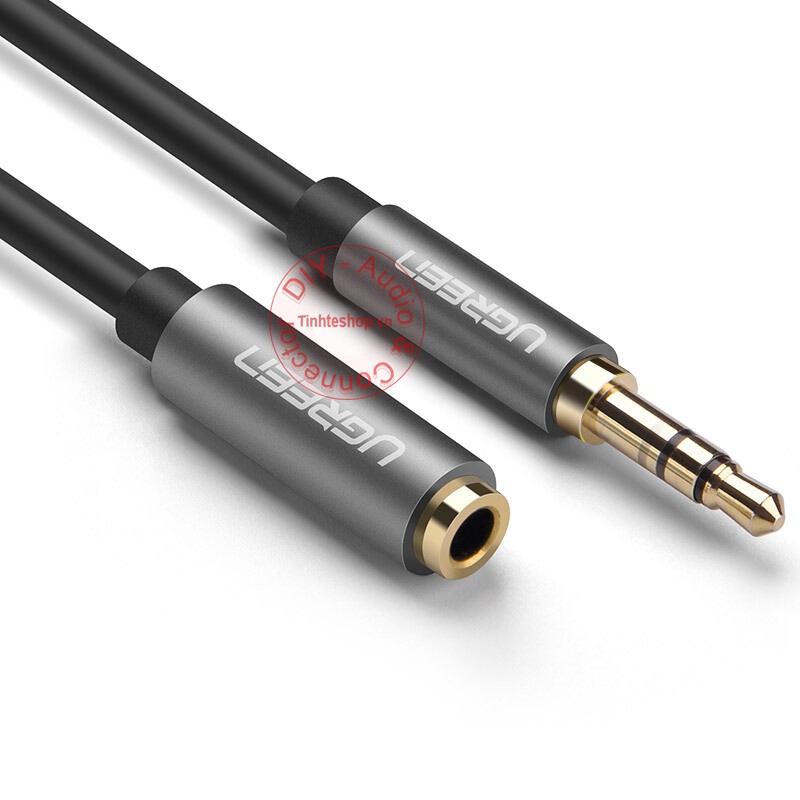 Dây cáp âm thanh audio 3.5mm nối dài Tai nghe Cáp Loa 1 đầu 3.5mm đực sang 3.5mm cái gold 24K 2 mét Ugreen 10594