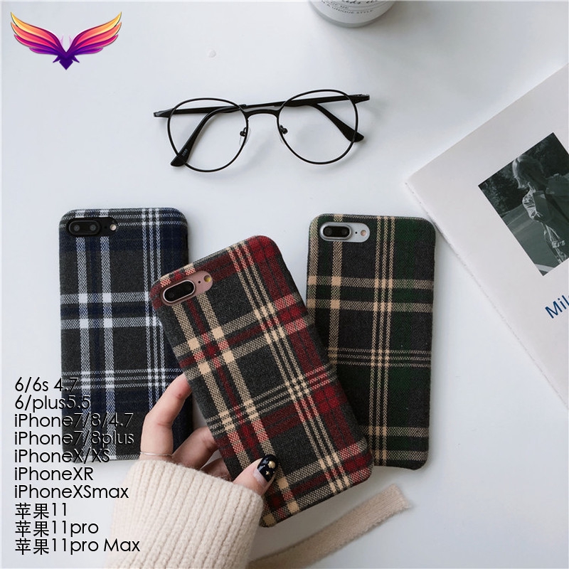 Ốp Lưng Sọc Ca Rô Thời Trang Cho Điện Thoại Iphone X