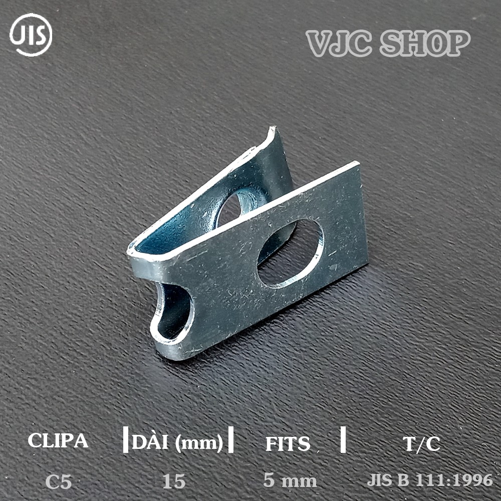 10 cái kẹp 5mm loại dài bằng thép mạ chống gỉ màu sáng trắng cho dàn áo xe máy