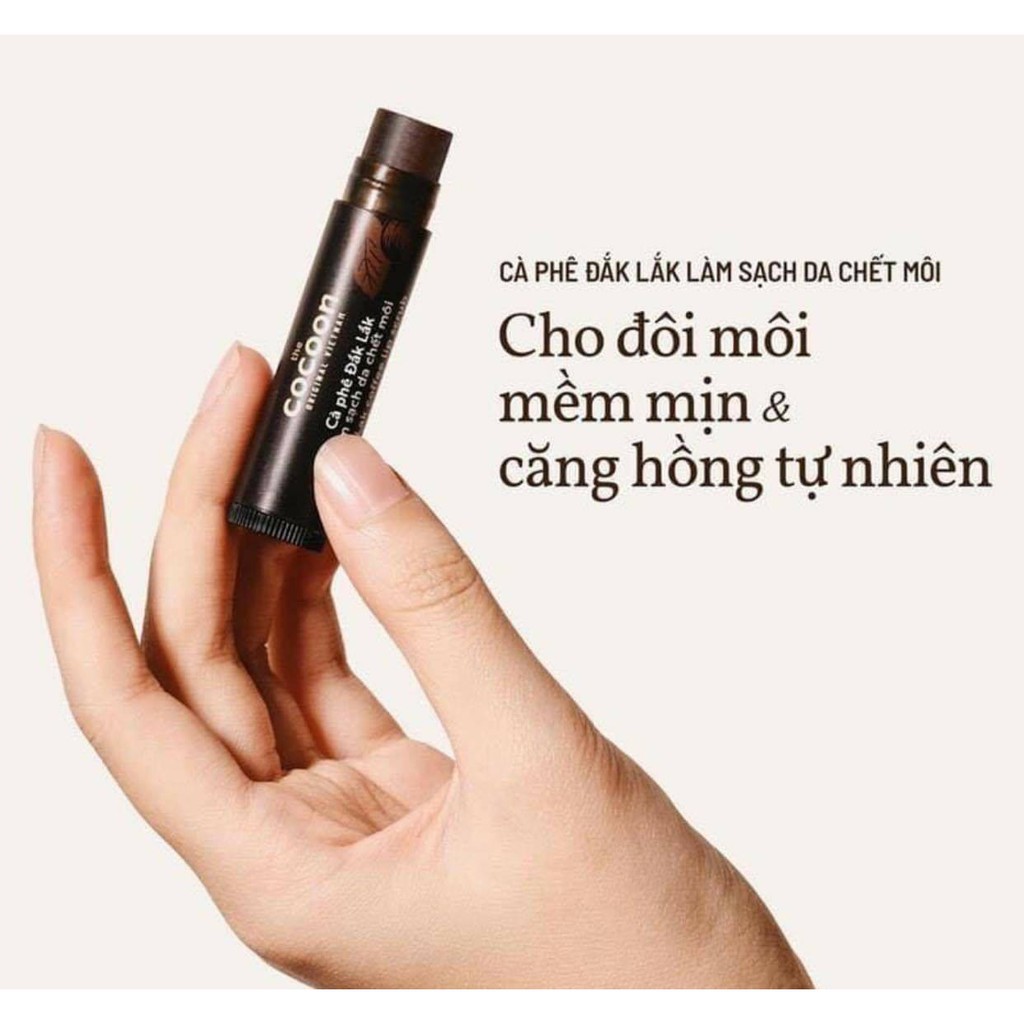 Tẩy Tế Bào Chết Môi COCOON Cà Phê Đắk Lắk chống thâm môi - COCOON Dak Lak Coffee Lip Scrub 5G