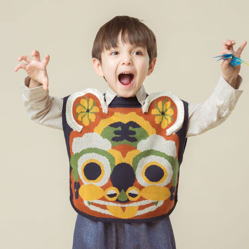Áo Sweater Sát Nách Dáng Rộng In Hoạt Hình Kiểu Trung Hoa Thời Trang Mùa Xuân 2022 Cho Bé