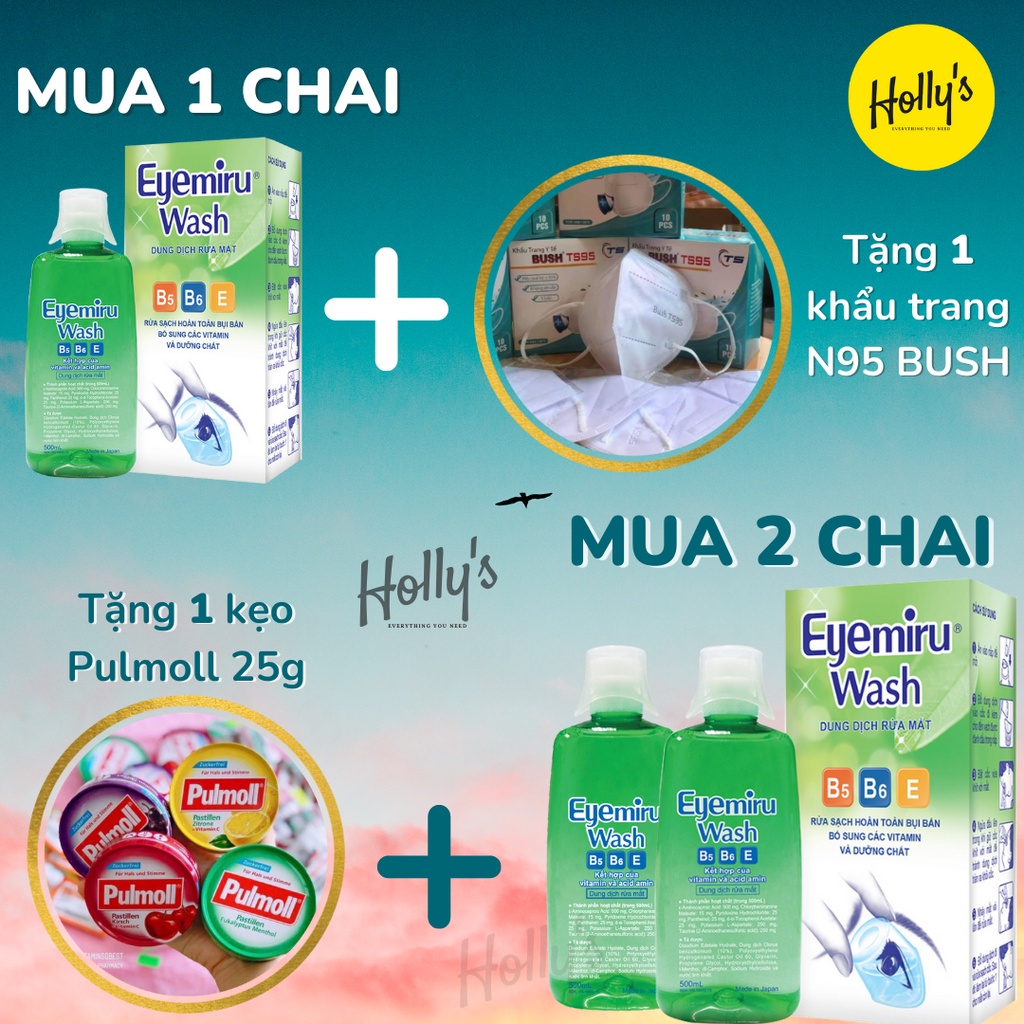 [Chính hãng Nhật] EYEMIRU WASH Nhật Bản nước rửa mắt khỏi bụi bẩn và các tác nhân gây hại, giúp đôi mắt khỏe mạnh