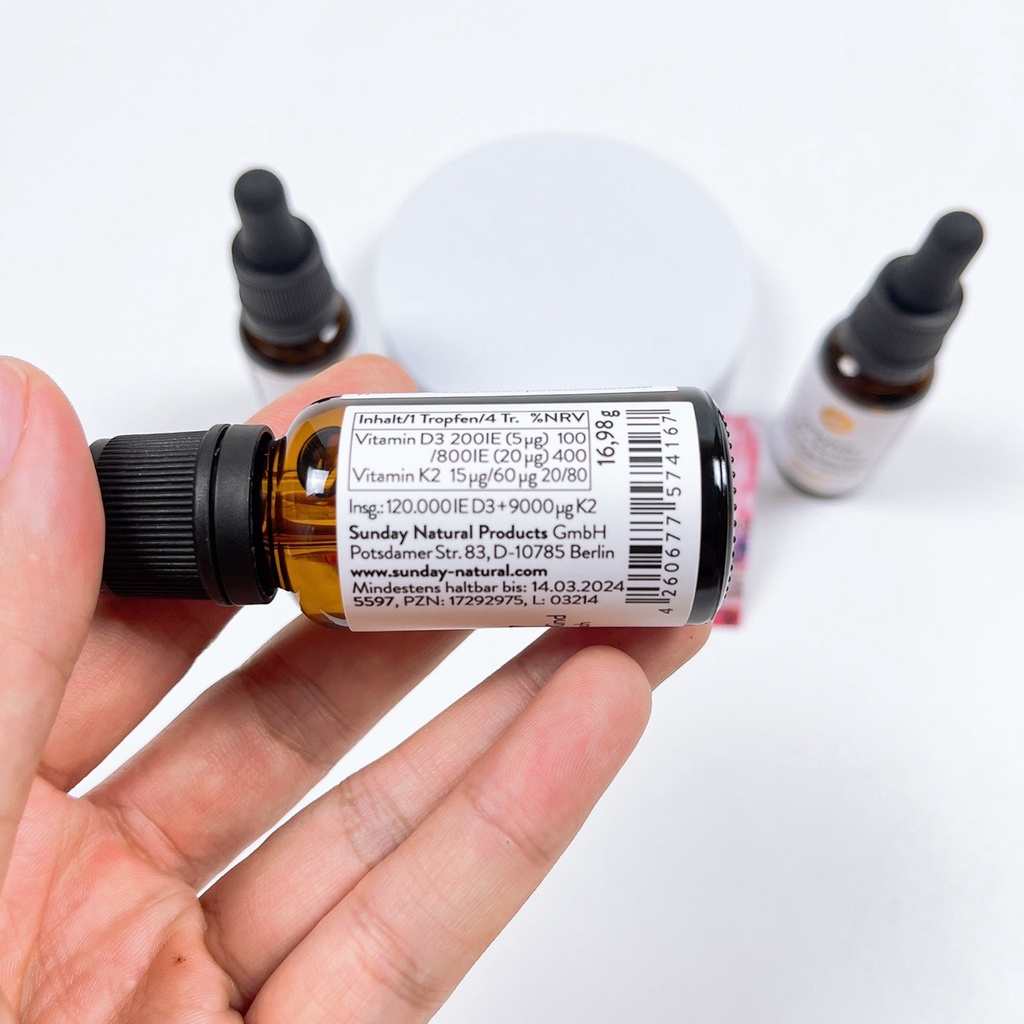 [Chính hãng] Vitamin D3 K2 MK7 Sunday Natural Đức 20ml Goodbabyvn
