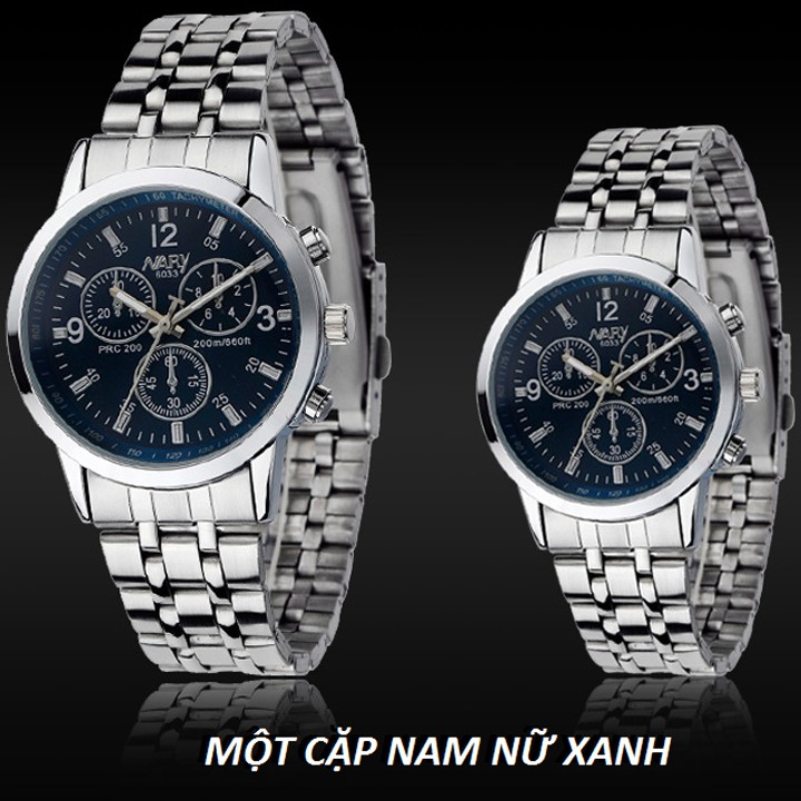 Đồng hồ nam nữ dây thép không gỉ cao cấp Nary 2541