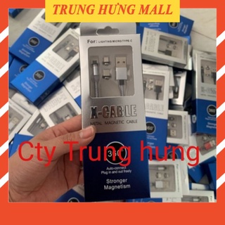 Dây sạc điện thoại nam châm 3 đầu type C, lighting, micro Usb